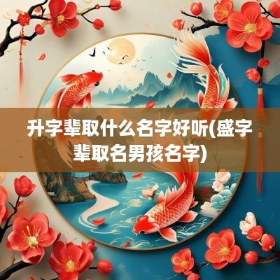 升字辈取什么名字好听(盛字辈取名男孩名字)