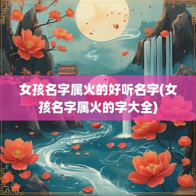 女孩名字属火的好听名字(女孩名字属火的字大全)