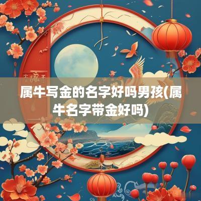 属牛写金的名字好吗男孩(属牛名字带金好吗)