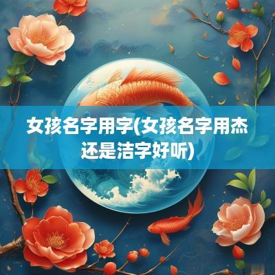 女孩名字用字(女孩名字用杰还是洁字好听)