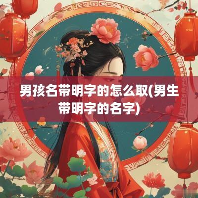 男孩名带明字的怎么取(男生带明字的名字)