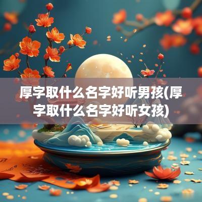 厚字取什么名字好听男孩(厚字取什么名字好听女孩)