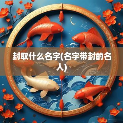 封取什么名字(名字带封的名人)