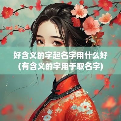 好含义的字起名字用什么好(有含义的字用于取名字)