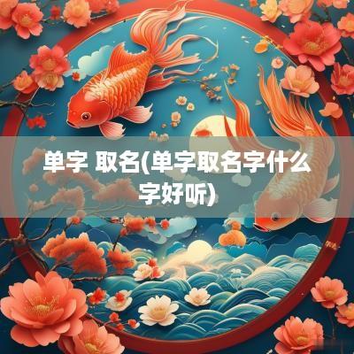 单字 取名(单字取名字什么字好听)