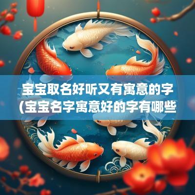 宝宝取名好听又有寓意的字(宝宝名字寓意好的字有哪些呢)