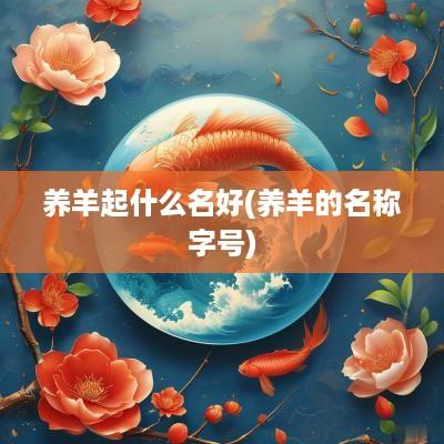 养羊起什么名好(养羊的名称字号)