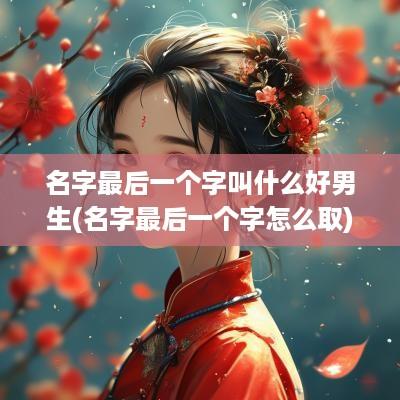名字最后一个字叫什么好男生(名字最后一个字怎么取)