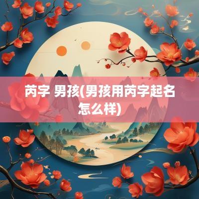 芮字 男孩(男孩用芮字起名怎么样)