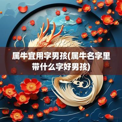 属牛宜用字男孩(属牛名字里带什么字好男孩)