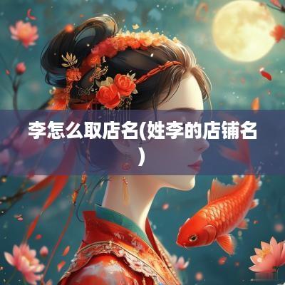 李怎么取店名(姓李的店铺名)