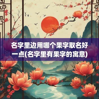 名字里边用哪个果字取名好一点(名字里有果字的寓意)
