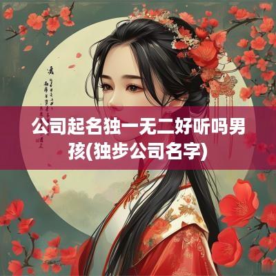 公司起名独一无二好听吗男孩(独步公司名字)