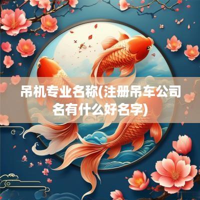 吊机专业名称(注册吊车公司名有什么好名字)