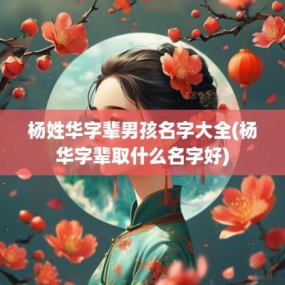 杨姓华字辈男孩名字大全(杨华字辈取什么名字好)