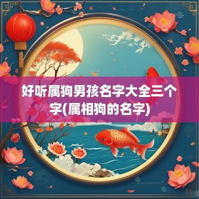 好听属狗男孩名字大全三个字(属相狗的名字)