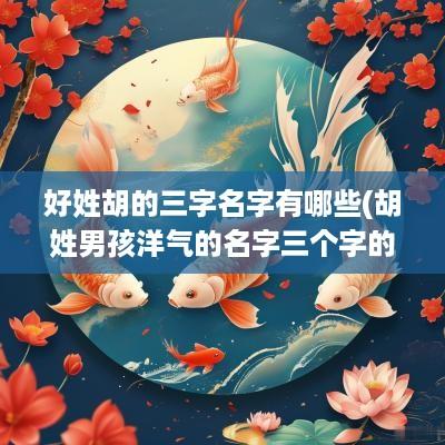 好姓胡的三字名字有哪些(胡姓男孩洋气的名字三个字的)