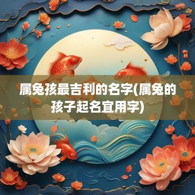 属兔孩最吉利的名字(属兔的孩子起名宜用字)