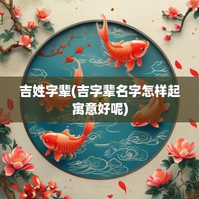 吉姓字辈(吉字辈名字怎样起寓意好呢)