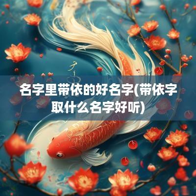 名字里带依的好名字(带依字取什么名字好听)