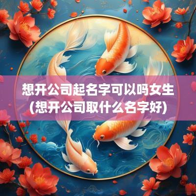 想开公司起名字可以吗女生(想开公司取什么名字好)