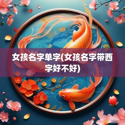 女孩名字单字(女孩名字带西字好不好)