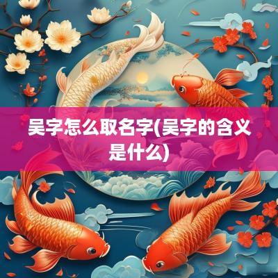 吴字怎么取名字(吴字的含义是什么)