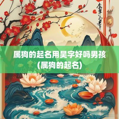 属狗的起名用昊字好吗男孩(属狗的起名)
