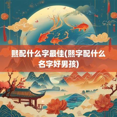 熙配什么字最佳(熙字配什么名字好男孩)