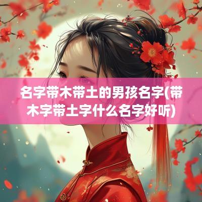 名字带木带土的男孩名字(带木字带土字什么名字好听)