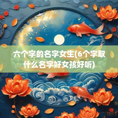 六个字的名字女生(6个字取什么名字好女孩好听)