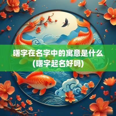 曙字在名字中的寓意是什么(曙字起名好吗)