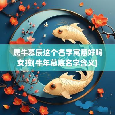 属牛慕辰这个名字寓意好吗女孩(蛇年慕宸名字含义)