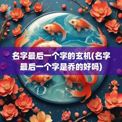 名字最后一个字的玄机(名字最后一个字是乔的好吗)