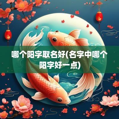 哪个阳字取名好(名字中哪个阳字好一点)