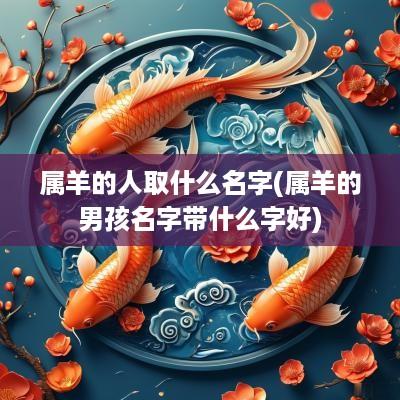 属羊的人取什么名字(属羊的男孩名字带什么字好)
