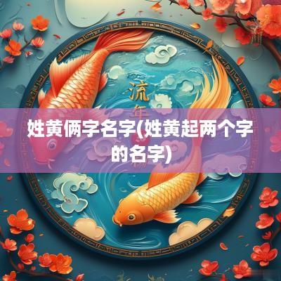 姓黄俩字名字(姓黄起两个字的名字)