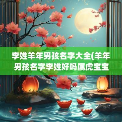 李姓羊年男孩名字大全(羊年男孩名字李姓好吗属虎宝宝)