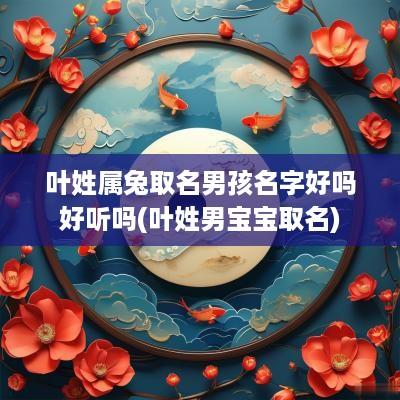 叶姓属兔取名男孩名字好吗好听吗(叶姓男宝宝取名)