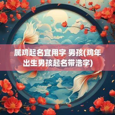 属鸡起名宜用字 男孩(鸡年出生男孩起名带浩字)