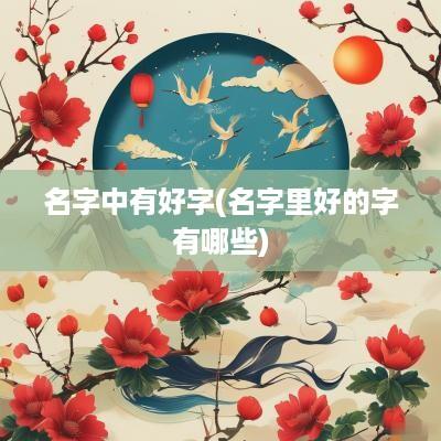 名字中有好字(名字里好的字有哪些)