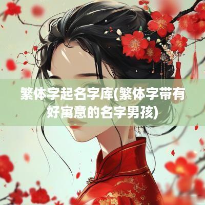 繁体字起名字库(繁体字带有好寓意的名字男孩)