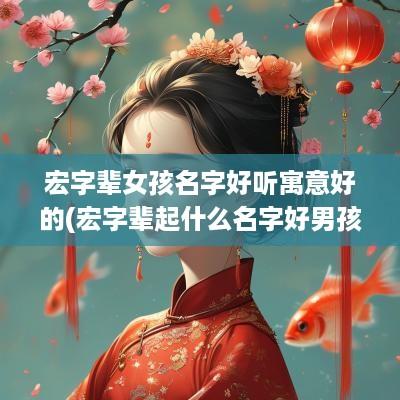 宏字辈女孩名字好听寓意好的(宏字辈起什么名字好男孩)