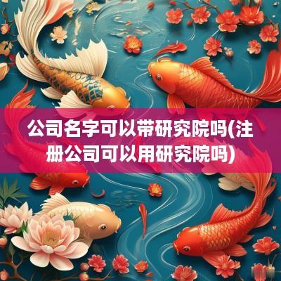 公司名字可以带研究院吗(注册公司可以用研究院吗)