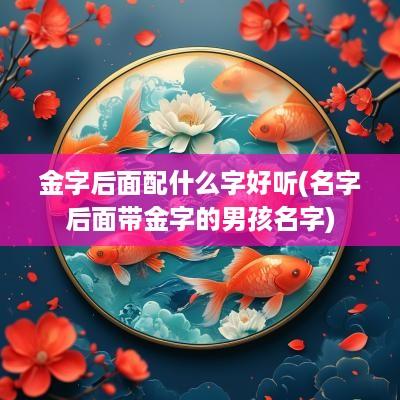 金字后面配什么字好听(名字后面带金字的男孩名字)