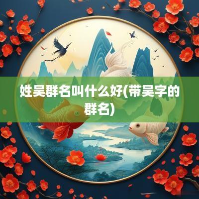 姓吴群名叫什么好(带吴字的群名)