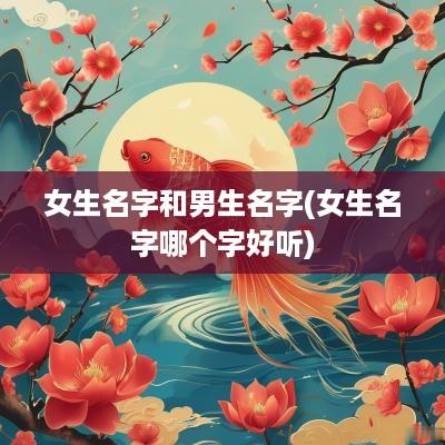 女生名字和男生名字(女生名字哪个字好听)