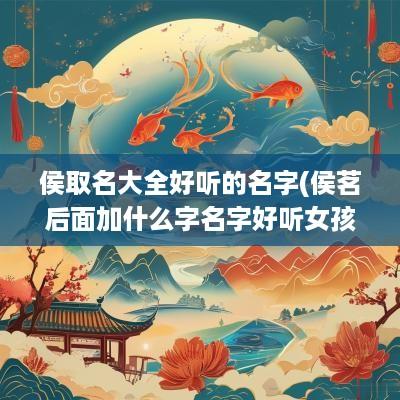 侯取名大全好听的名字(侯茗后面加什么字名字好听女孩)