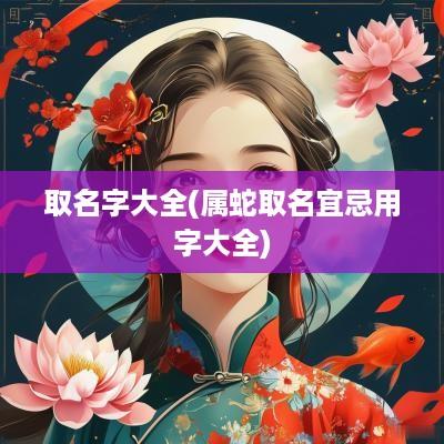 取名字大全(属蛇取名宜忌用字大全)