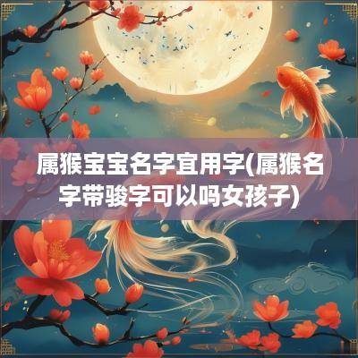 属猴宝宝名字宜用字(属猴名字带骏字可以吗女孩子)